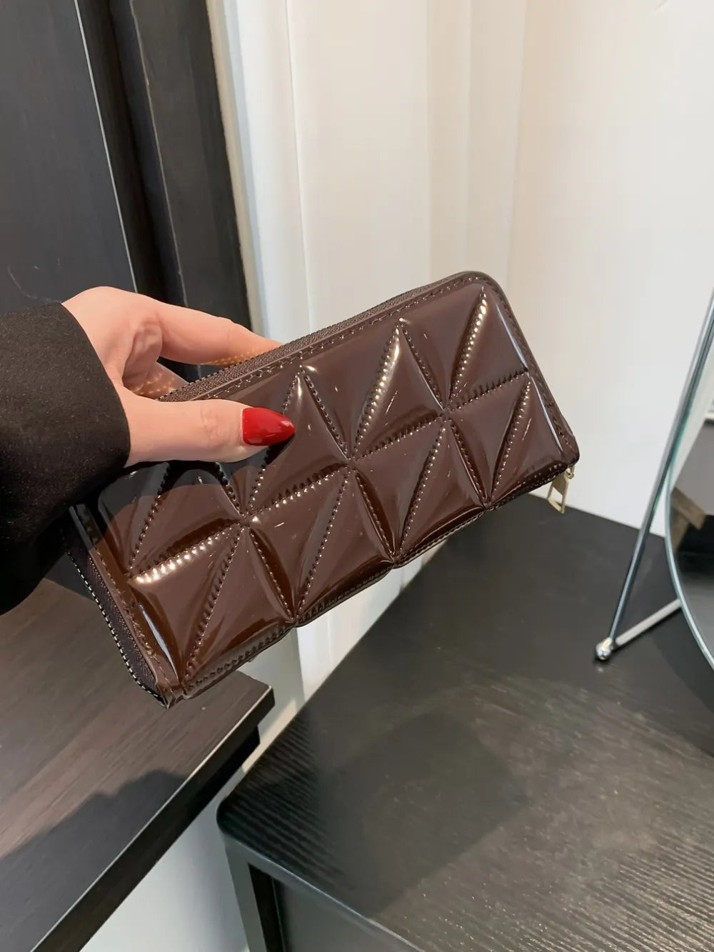 PU Leather Solid Color Wallet – Soulmate Accessory | same ANTHEM - Brown / One Size