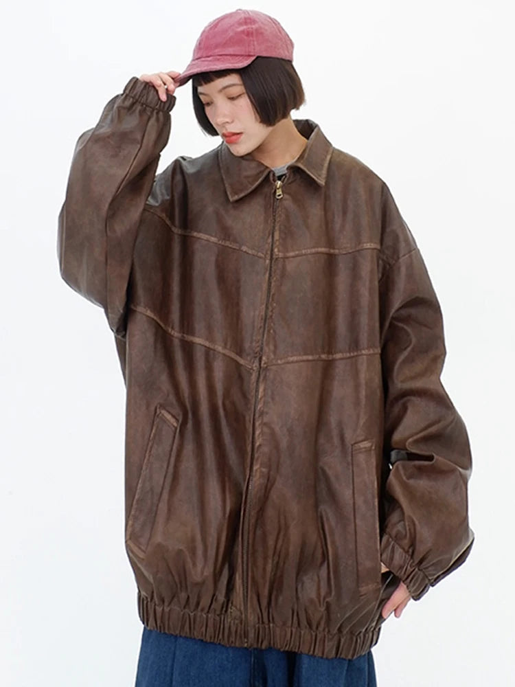 PU Leather Spliced Jacket – same ANTHEM | Soulmate Streetwear