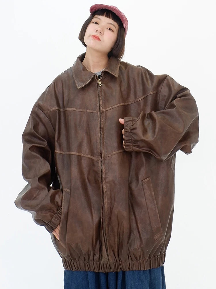 PU Leather Spliced Jacket – same ANTHEM | Soulmate Streetwear