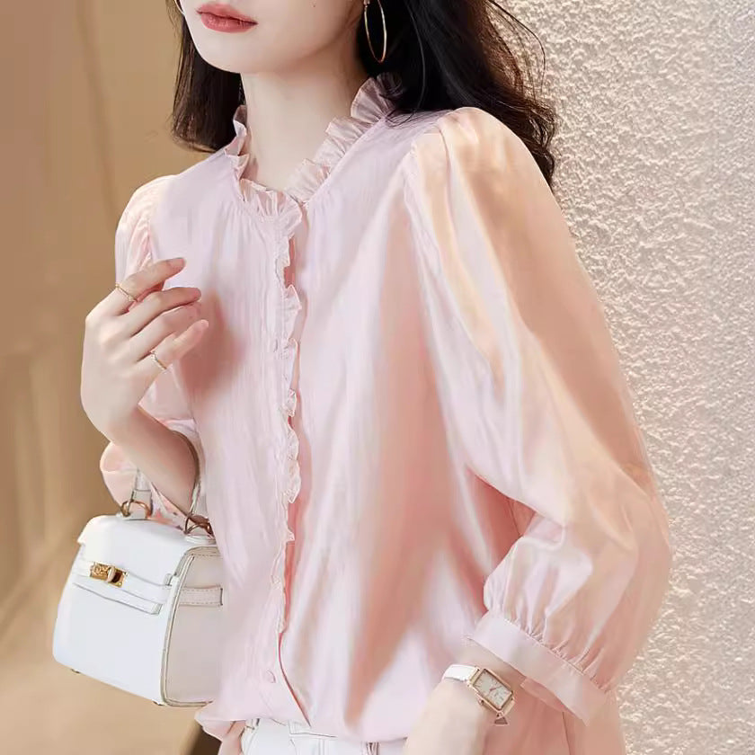 Puff Sleeve Nine-Quarter Top – Romantic Classic | same ANTHEM - Top