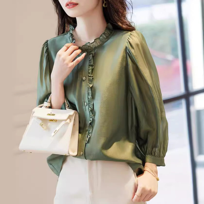 Puff Sleeve Nine-Quarter Top – Romantic Classic | same ANTHEM - Top