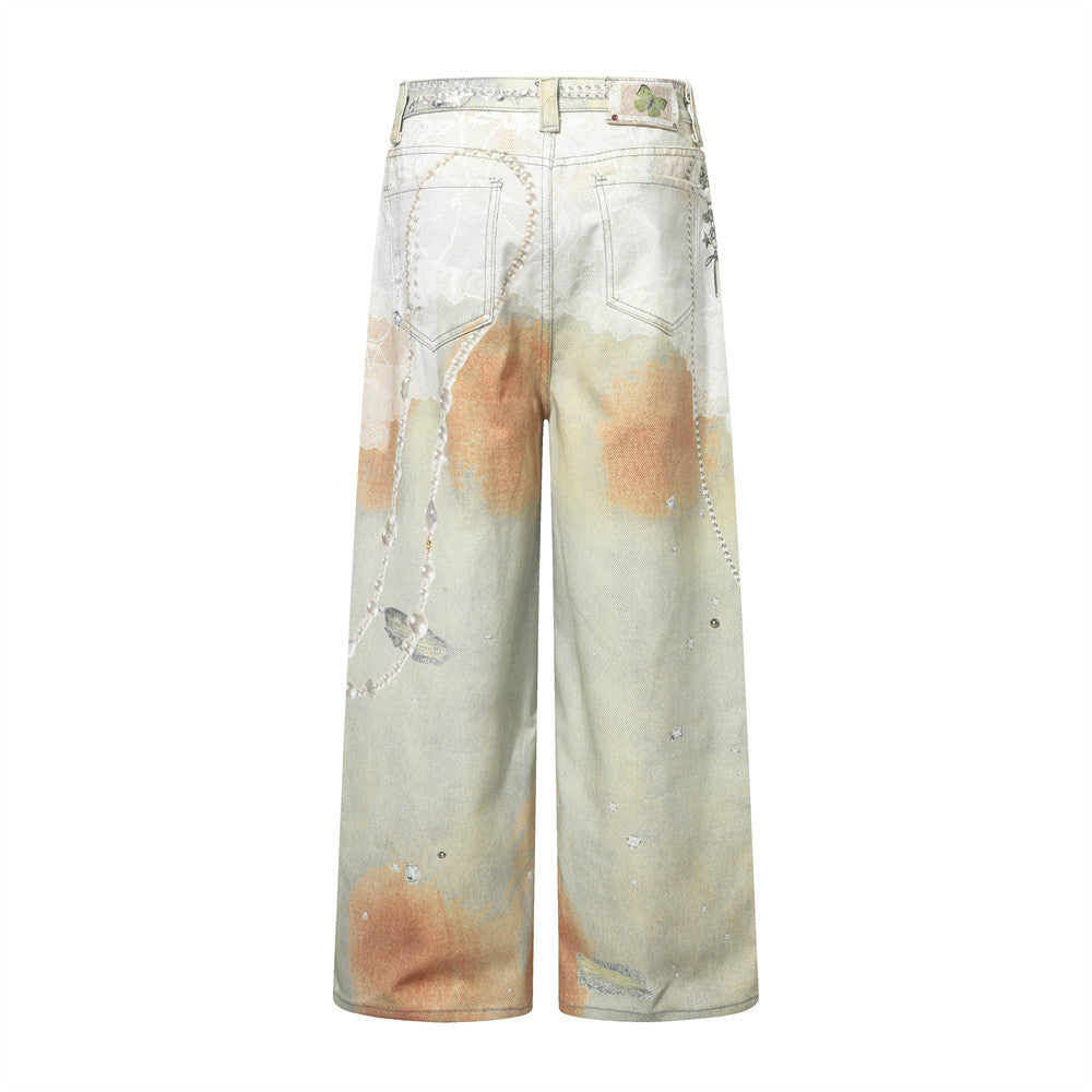 Punk Chain 3D Print Wide Leg Denim Pants – same ANTHEM. Soulmate Streetwear