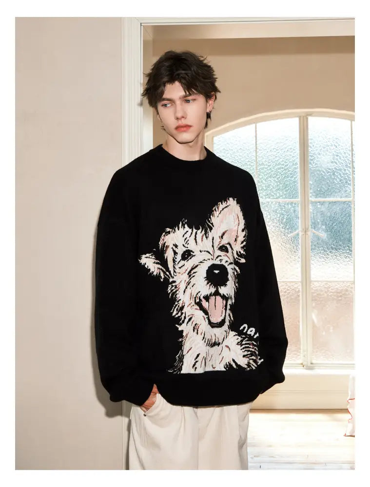 Puppy Couple Sweater | same ANTHEM. - Knitted Top