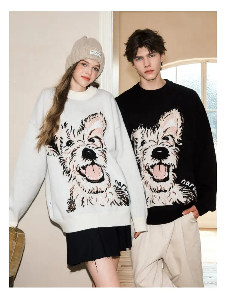 Puppy Couple Sweater | same ANTHEM. - Knitted Top