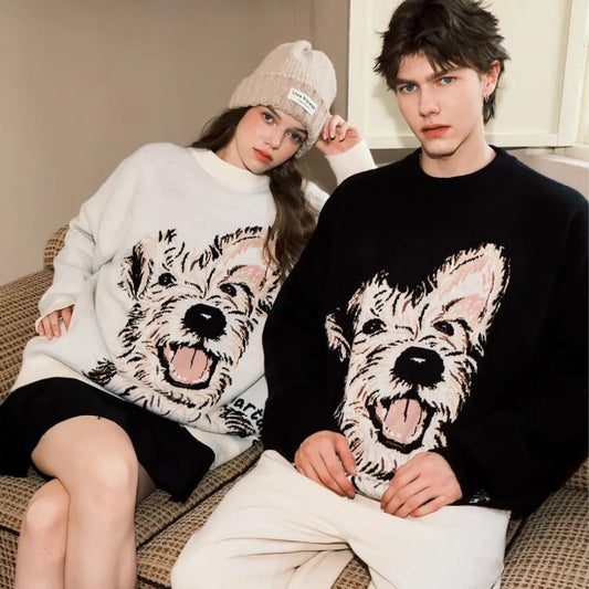 Puppy Couple Sweater | same ANTHEM. - Knitted Top