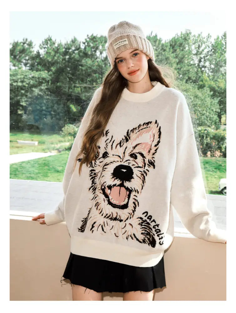 Puppy Couple Sweater | same ANTHEM. - Knitted Top