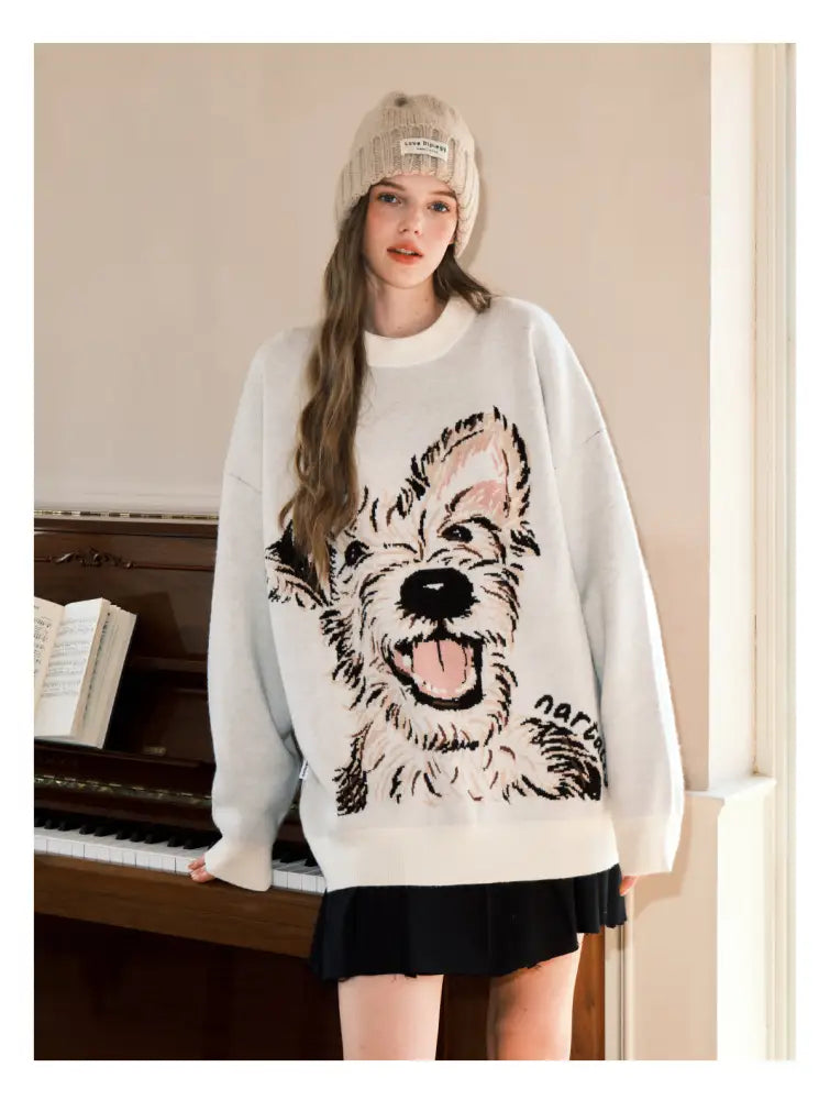 Puppy Couple Sweater | same ANTHEM. - Knitted Top