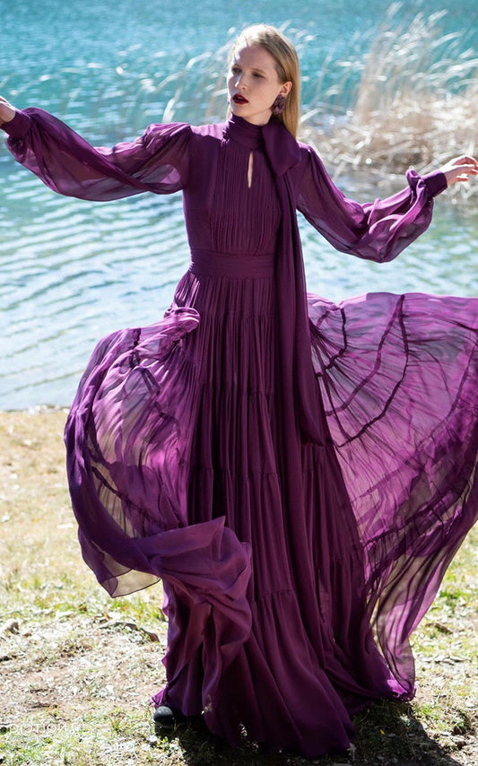 Purple Long Skirt Dress | Light Luxury Fashion | same ANTHEM. - Image color / S