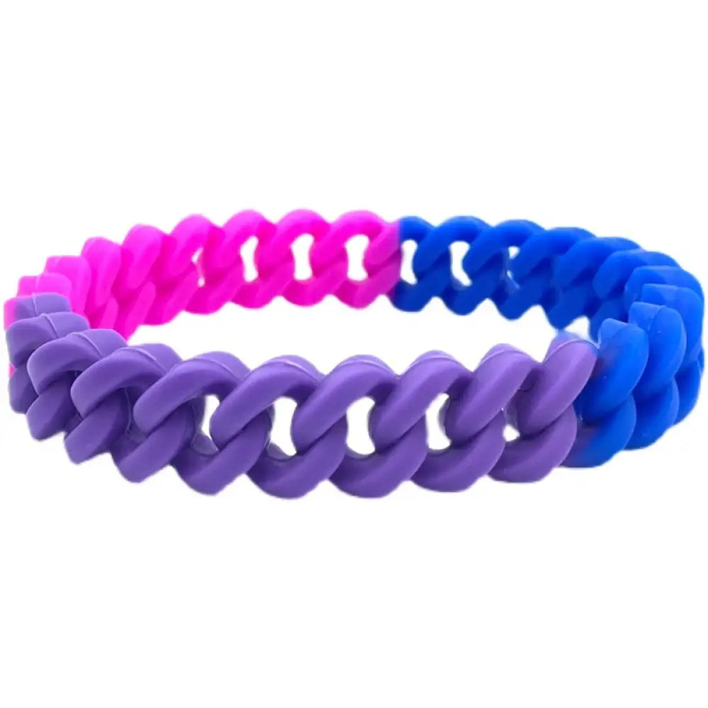 Rainbow Twist Silicone Bracelet – same ANTHEM. Unisex Soulmate Streetwear - Rainbow - Bag