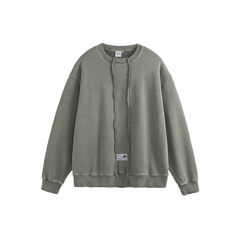 Raw Edge Crew Neck Sweatshirt – Soulmate Streetwear for Men | same ANTHEM - Light Green / M