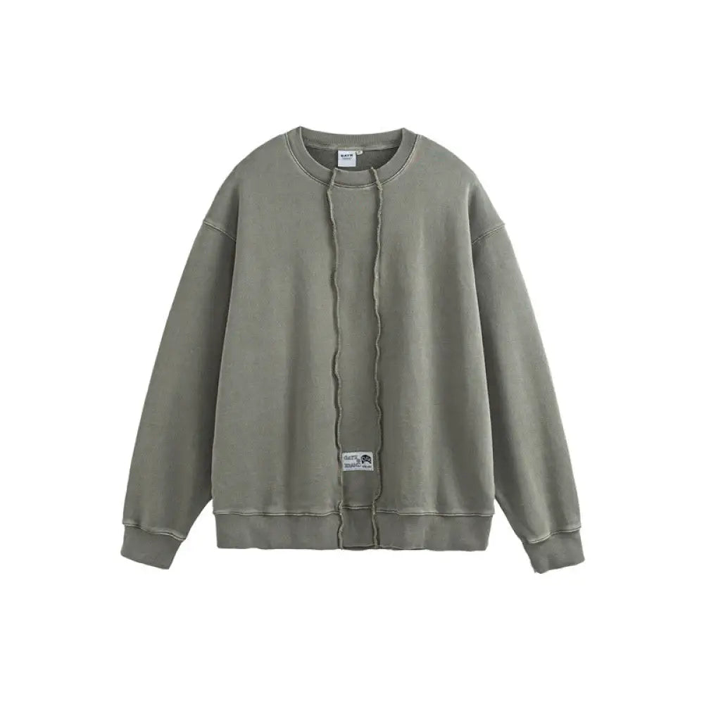 Raw Edge Crew Neck Sweatshirt – Soulmate Streetwear for Men | same ANTHEM - Light Green / M