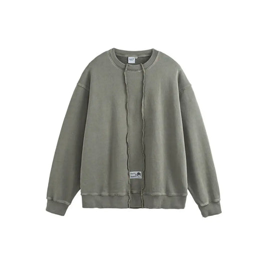Raw Edge Crew Neck Sweatshirt – Soulmate Streetwear for Men | same ANTHEM - Light Green / M