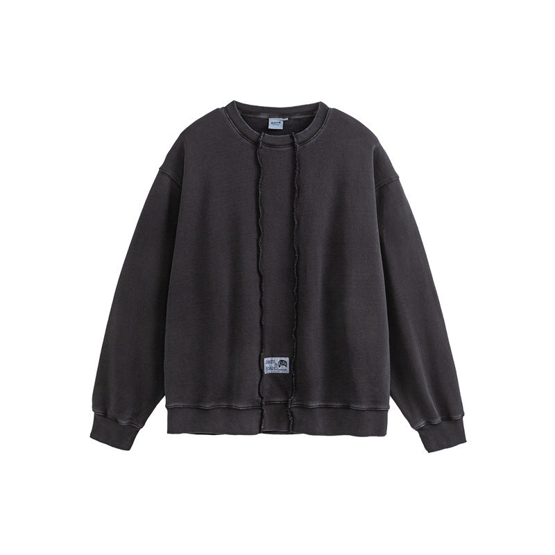 Raw Edge Crew Neck Sweatshirt – Soulmate Streetwear for Men | same ANTHEM - Black / M