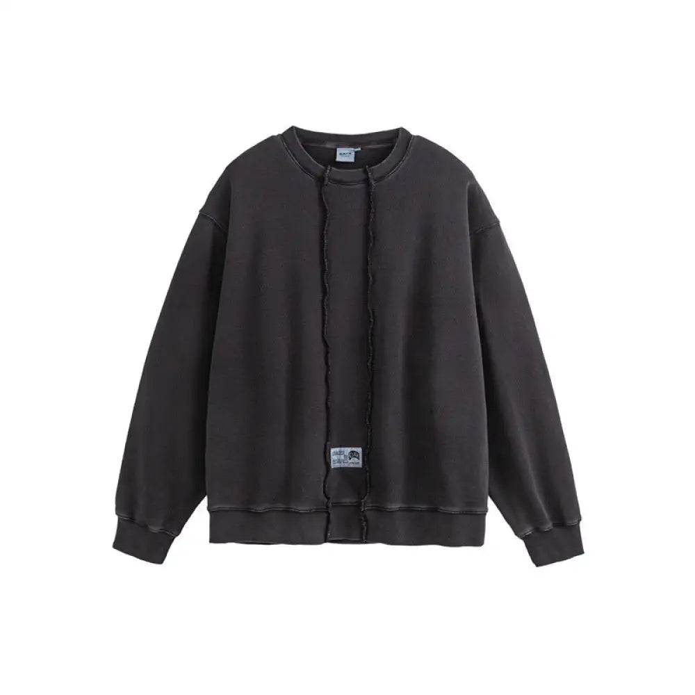 Raw Edge Crew Neck Sweatshirt – Soulmate Streetwear for Men | same ANTHEM - Black / M