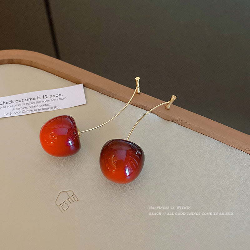 Red Cherry Drop Earrings – Poetic Soulmate Jewellery | same ANTHEM. - Golden