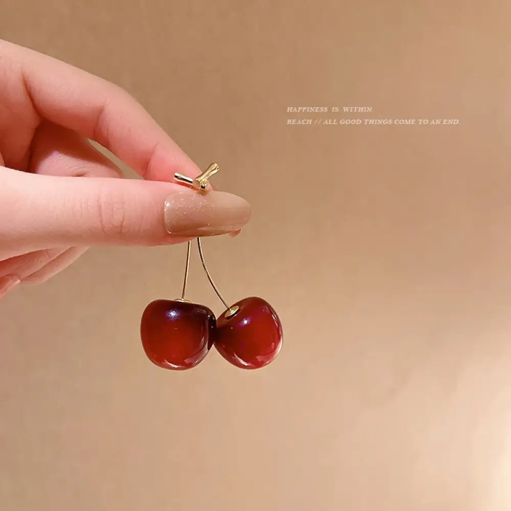 Red Cherry Drop Earrings – Poetic Soulmate Jewellery | same ANTHEM. - Golden