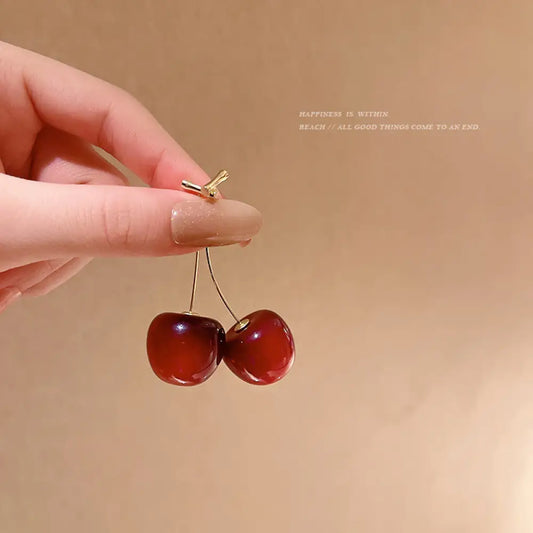 Red Cherry Drop Earrings – Poetic Soulmate Jewellery | same ANTHEM. - Golden