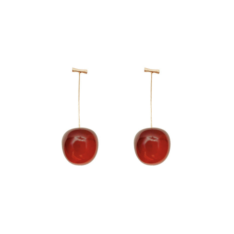 Red Cherry Drop Earrings – Poetic Soulmate Jewellery | same ANTHEM. - Golden