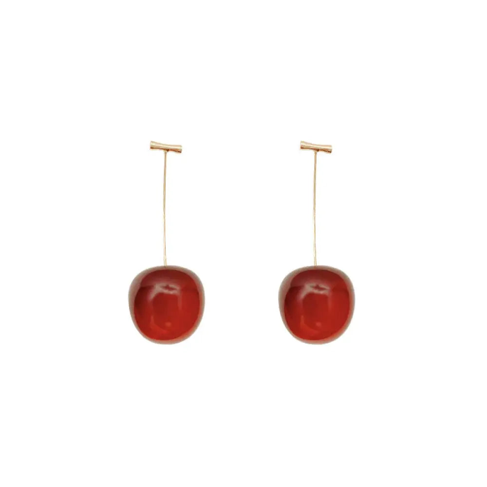 Red Cherry Drop Earrings – Poetic Soulmate Jewellery | same ANTHEM. - Golden