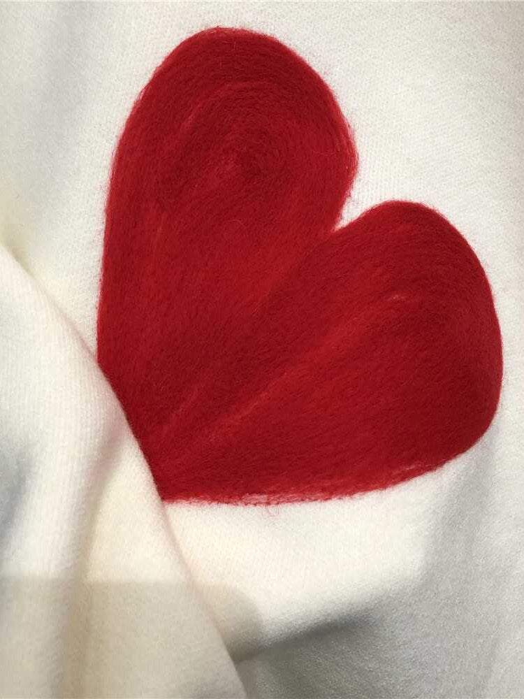 Red Heart Embroidered Knit Sweater – Harajuku Streetwear | same ANTHEM