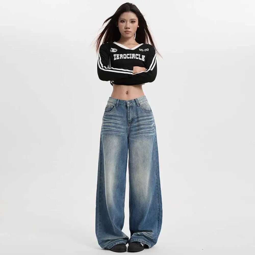 Retro Baggy Jeans - Casual Streetwear Vibes | same ANTHEM - Retro Blue Trousers / 3XL - Pants