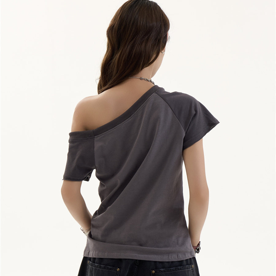 Retro Spicy Girl Off-Shoulder Tee – same ANTHEM Streetwear for Soulmates