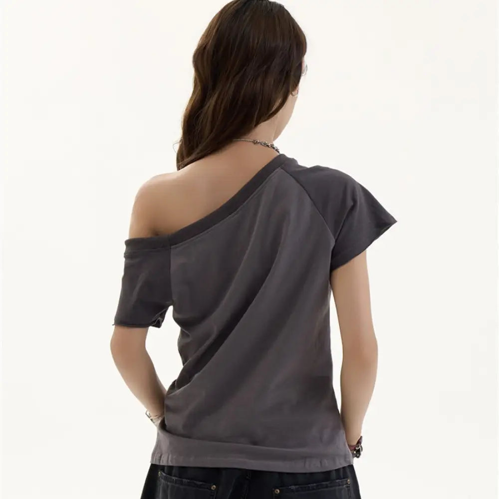Retro Spicy Girl Off-Shoulder Tee – same ANTHEM Streetwear for Soulmates