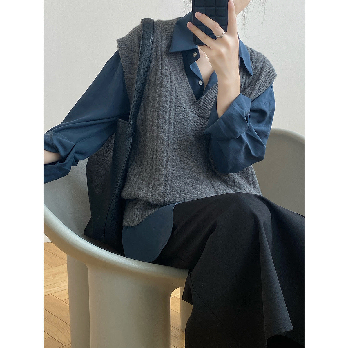 Retro V-Neck Twist Vest – Chic French Waistcoat for Soulmates | same ANTHEM