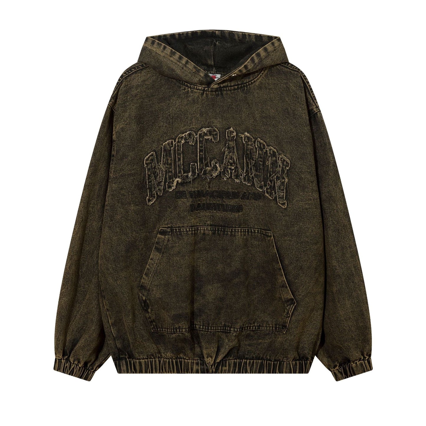 Retro Washed Distressed Hooded Sweater For Men