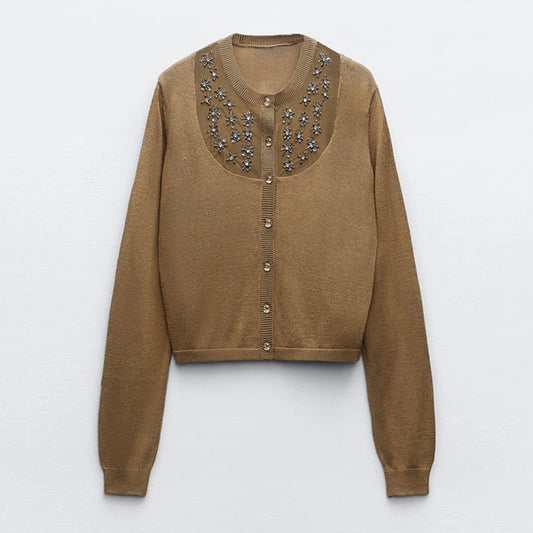 Rhinestone Knit Cardigan – dreamy soulmate streetwear | same ANTHEM.