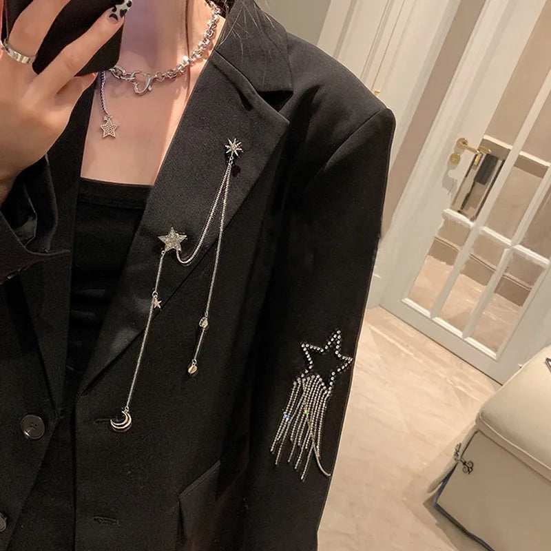 Rhinestone Star‑Tassel Suit Jacket | Soulmate Streetwear – same ANTHEM.