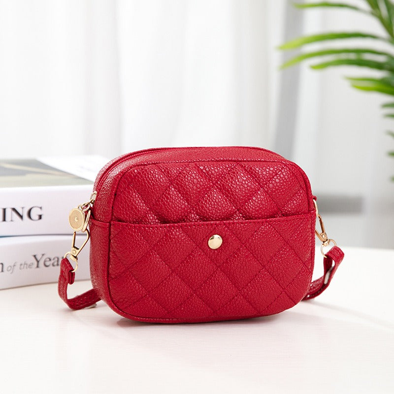 Rhombus Embroidery Phone Bag | same ANTHEM. Streetwear for Soulmates - Red