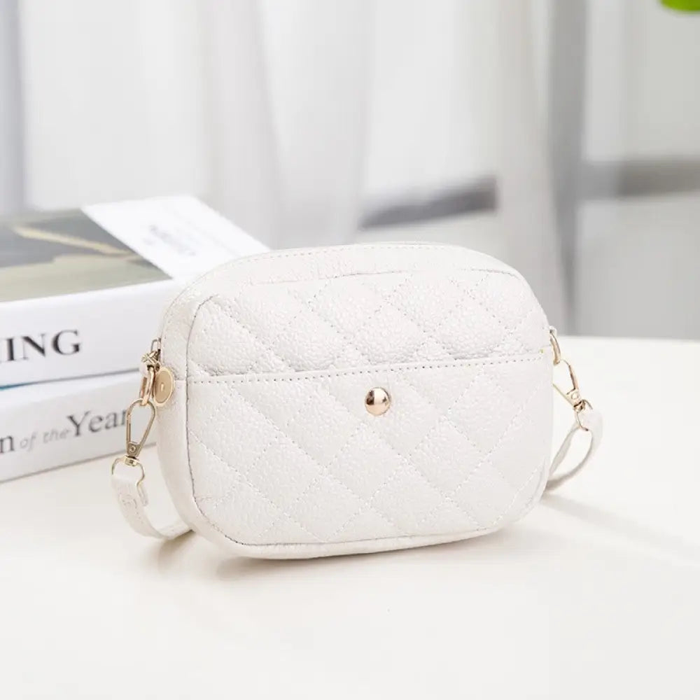 Rhombus Embroidery Phone Bag | same ANTHEM. Streetwear for Soulmates - White