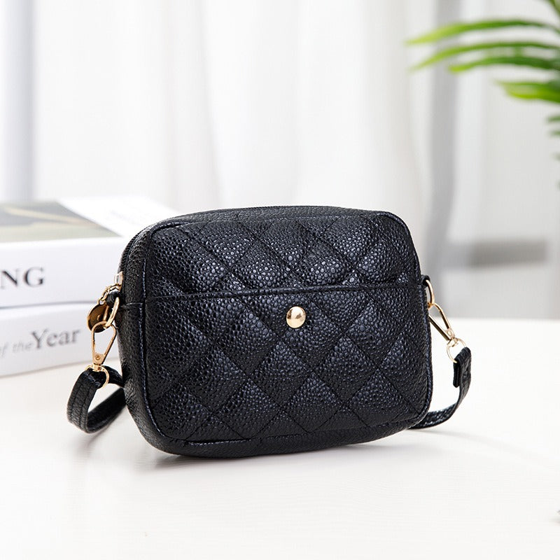Rhombus Embroidery Phone Bag | same ANTHEM. Streetwear for Soulmates - Black