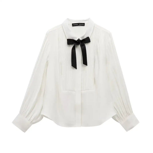 Ribbon Collar Nostalgic Blouse – Soulmate Streetwear | same ANTHEM - white / XS