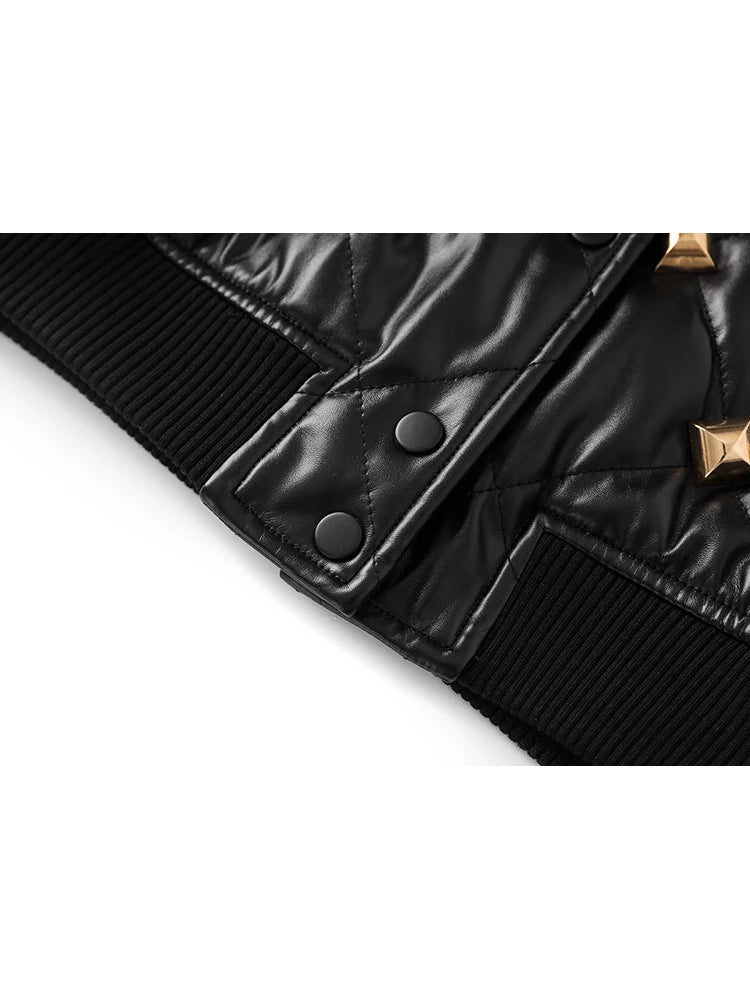 Rivet Buckle Leather Jacket for Women | Soulmate Streetwear by same ANTHEM.