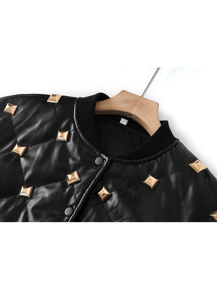 Rivet Buckle Leather Jacket for Women | Soulmate Streetwear by same ANTHEM.