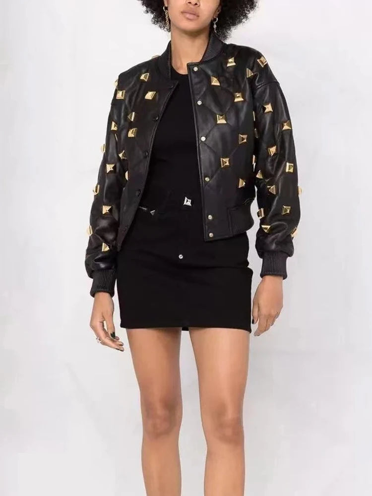 Rivet Buckle Leather Jacket for Women | Soulmate Streetwear by same ANTHEM.