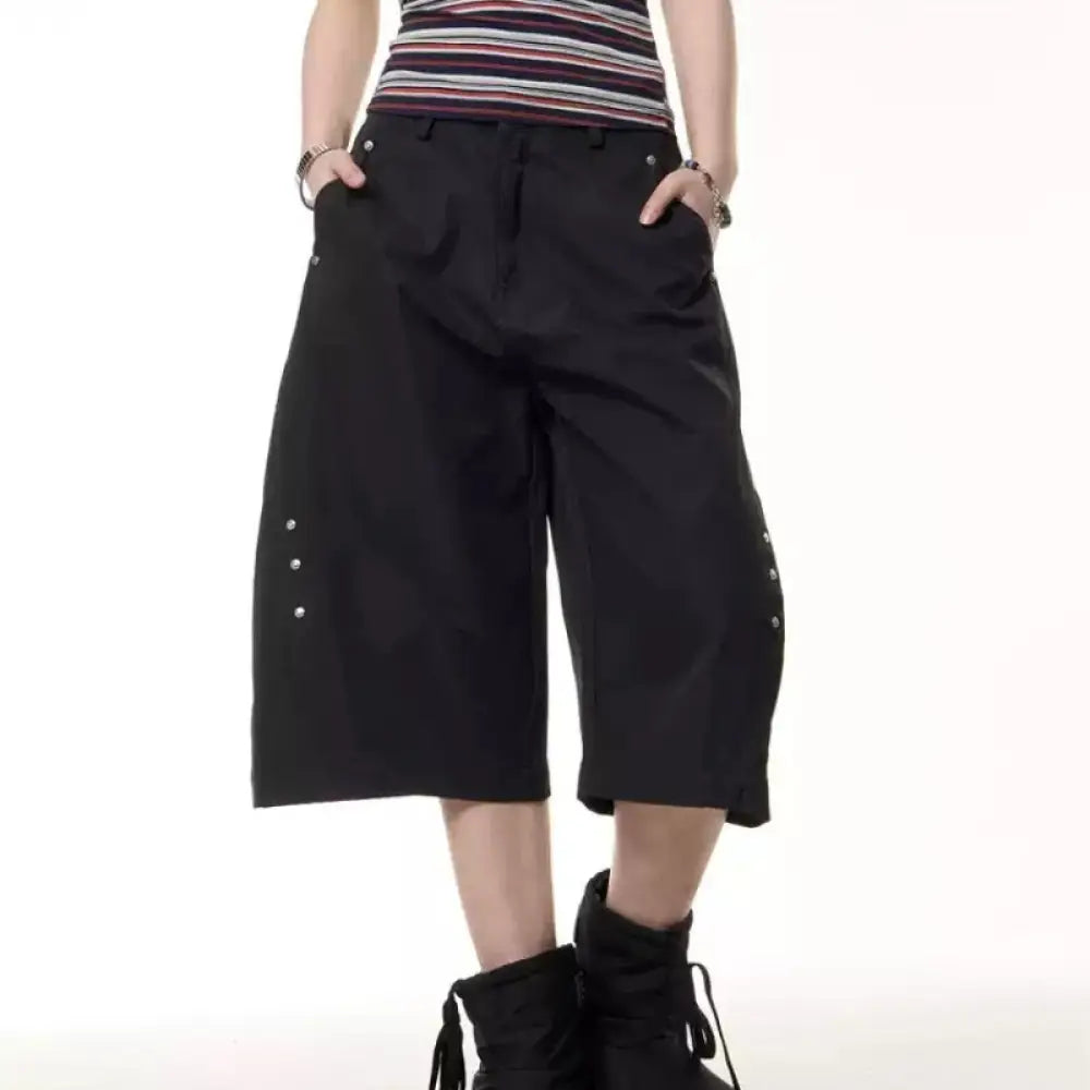 Rivet Machete Cropped Casual Trousers – Chic Everyday | same ANTHEM - L / Black - Pants