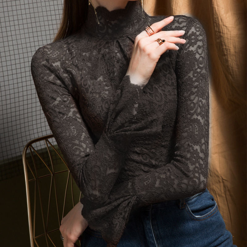 Romantic Boho Lace Stretch Bottoming Shirt for Women – Chic Vintage Boudoir Style Top | same ANTHEM - Top