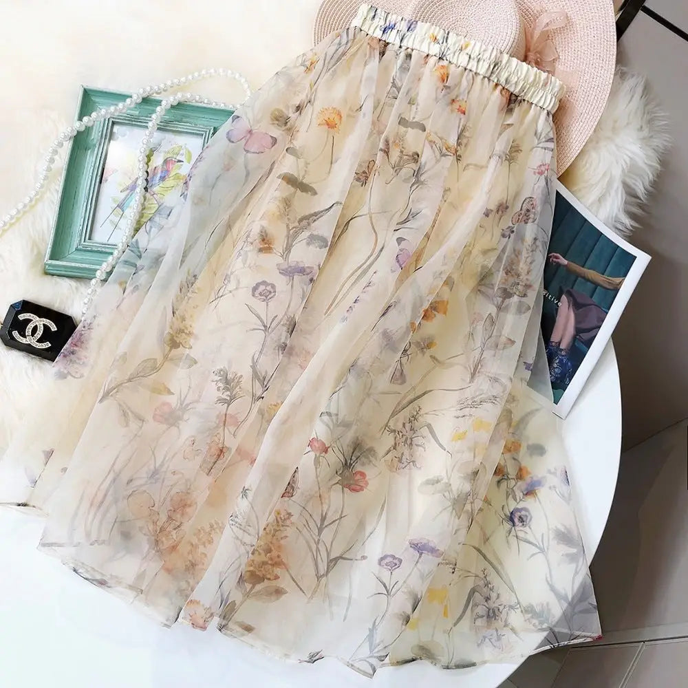 Romantic Chiffon Printed Skirt – Fairy Tale Flow for Lovers | Same ANTHEM
