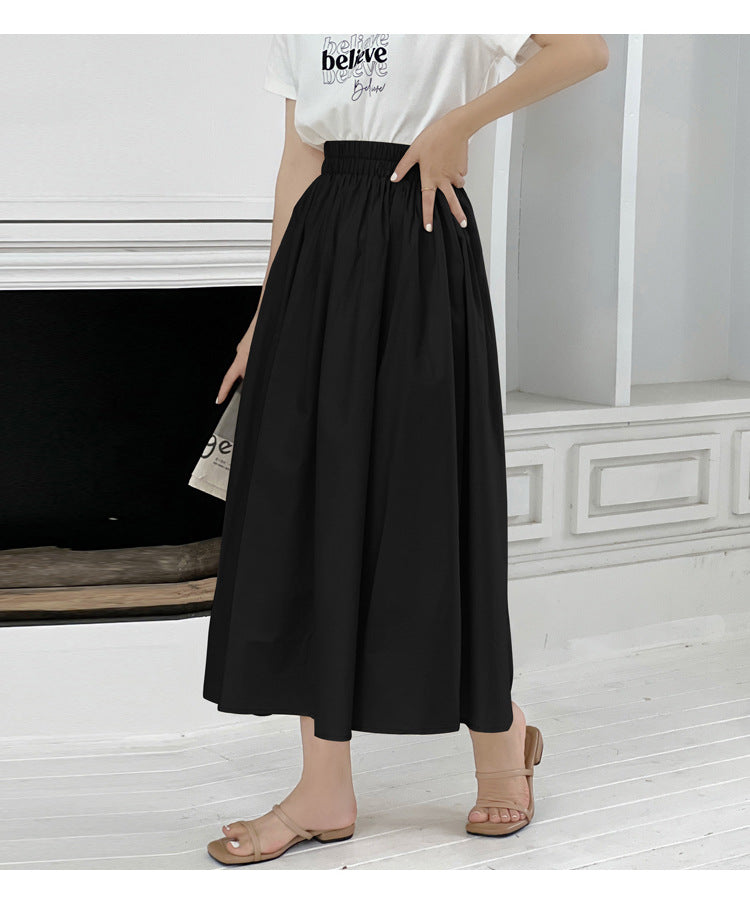 Romantic Cotton Pleated Swing Skirt – same ANTHEM - black / One size