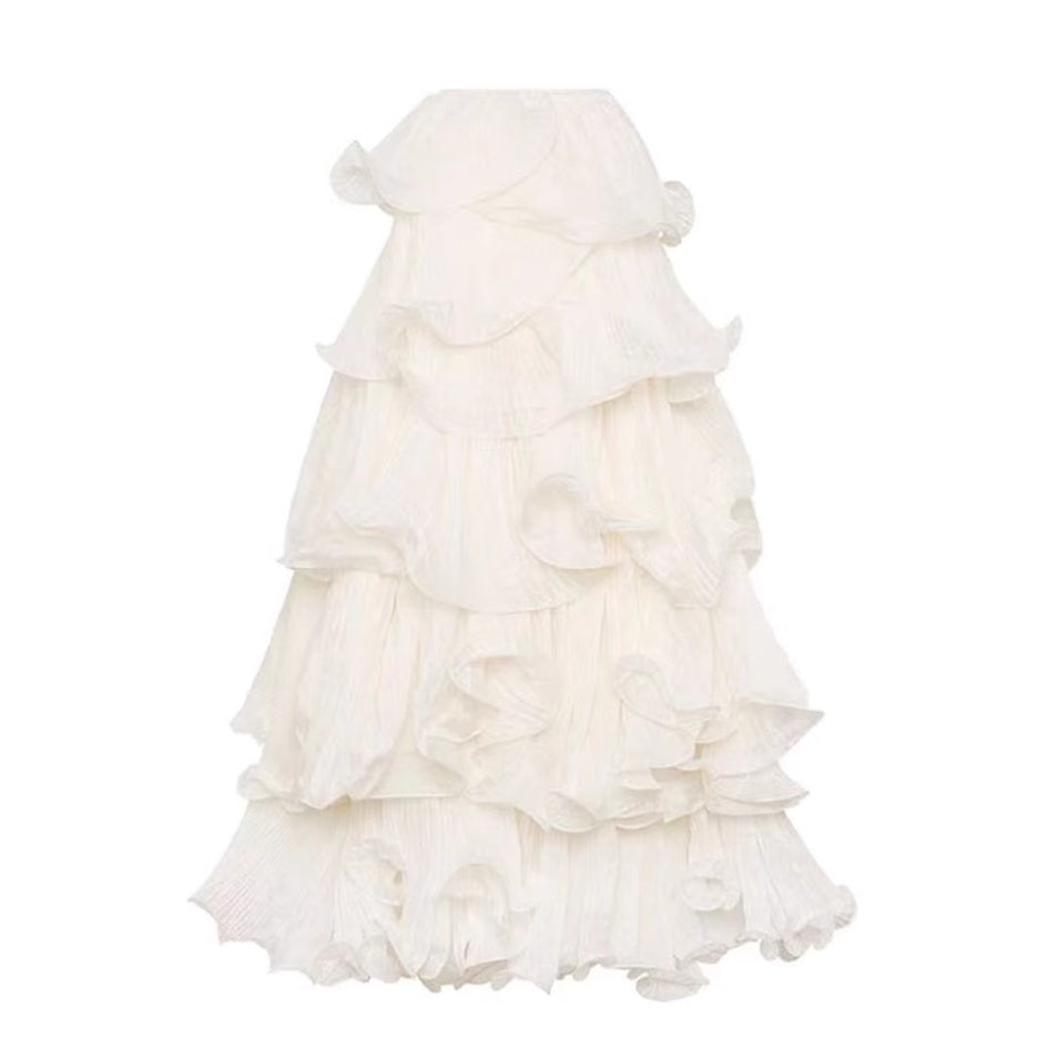 Romantic Dreamy White Soulmate Skirt – Lover’s High Waist Ruffled Elegance for Friends & Free Spirits - Skirt