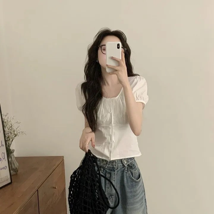 Romantic Lace-Up French Top – Dreamy Style for Lovers | same ANTHEM