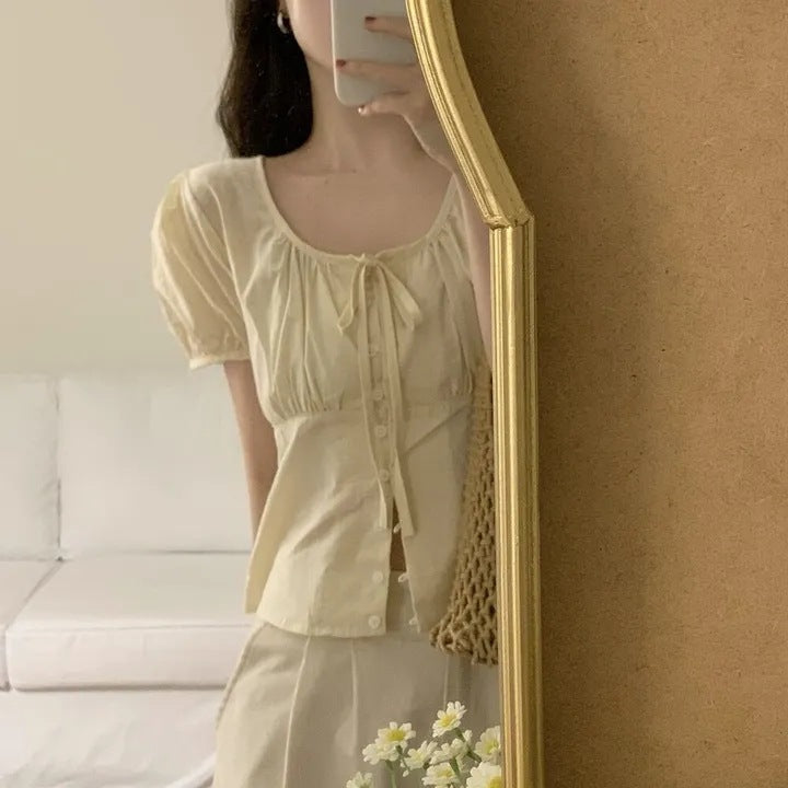 Romantic Lace-Up French Top – Dreamy Style for Lovers | same ANTHEM