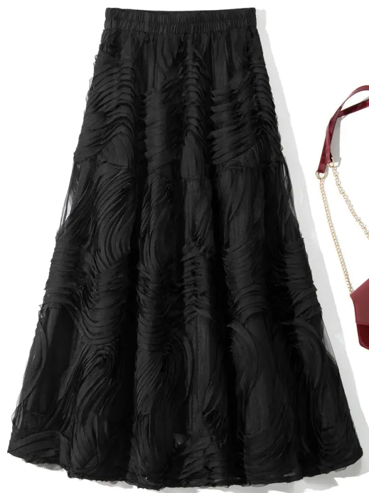 Romantic Mesh Midi Skirt | same ANTHEM.