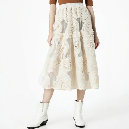 Romantic Mesh Midi Skirt | same ANTHEM.