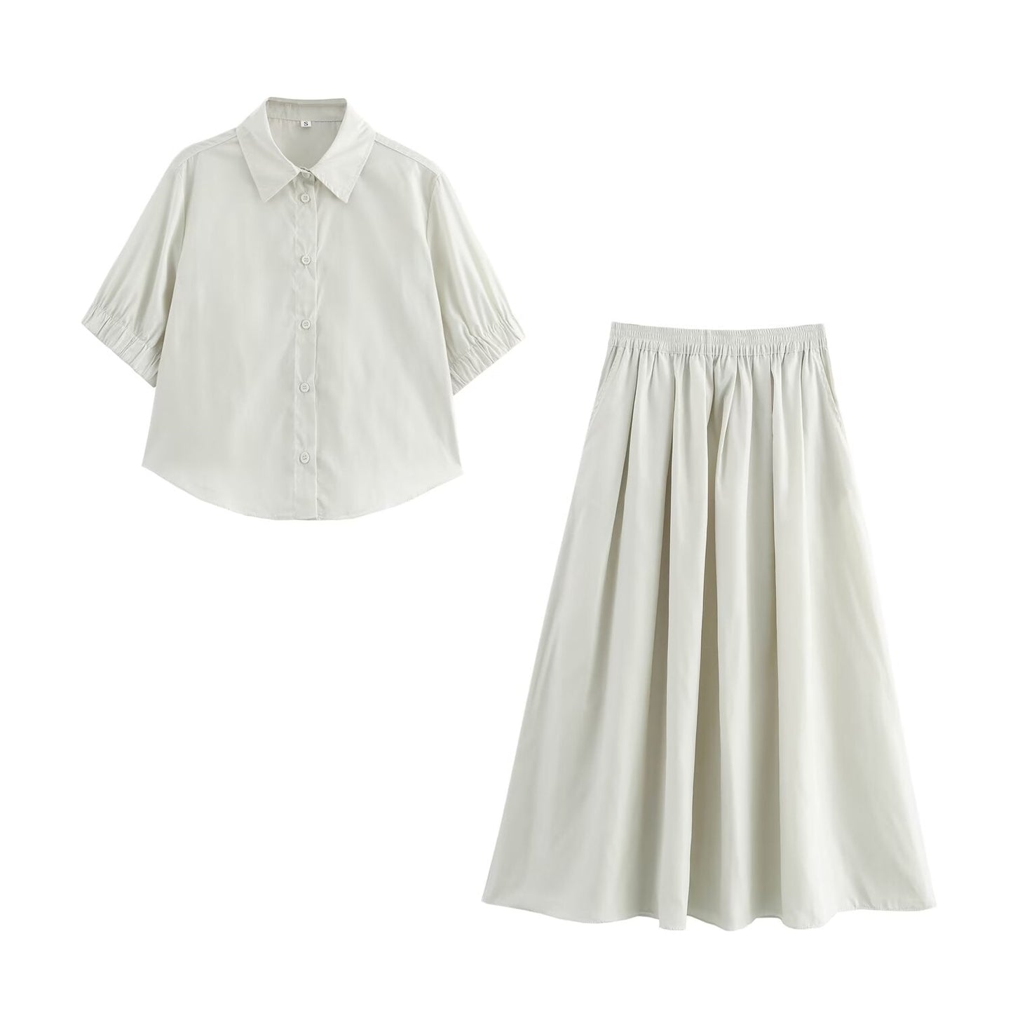 Romantic Midi Skirt Set – Dreamy Streetwear Dress Look | same ANTHEM - white set / XS