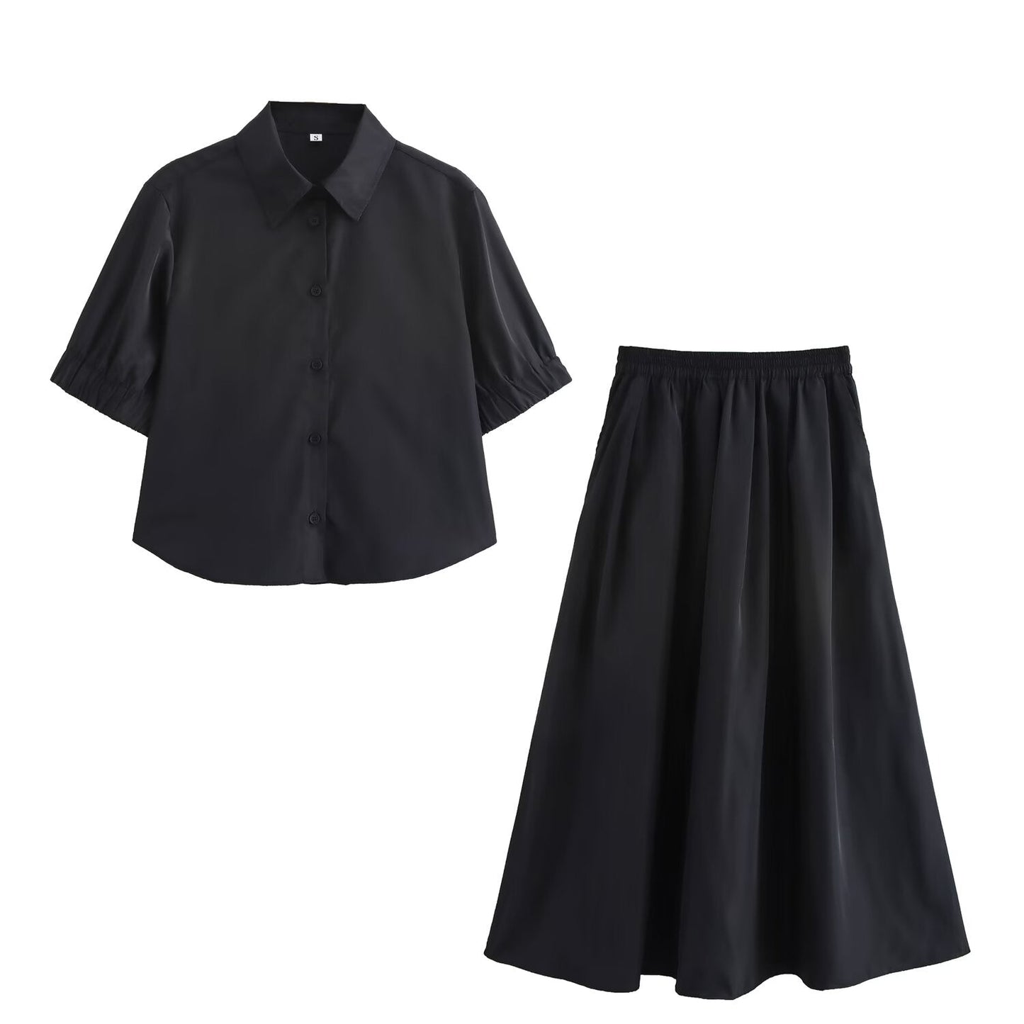 Romantic Midi Skirt Set – Dreamy Streetwear Dress Look | same ANTHEM - black set / XS