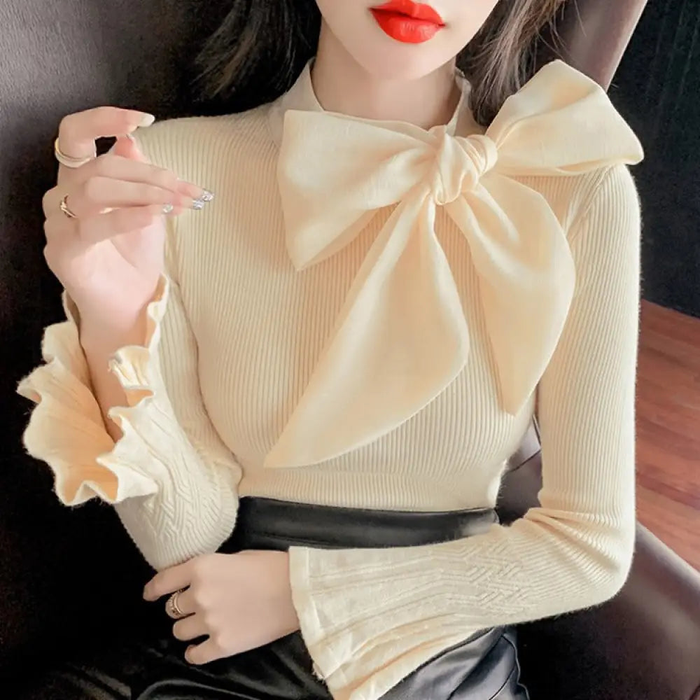 Romantic Ribbon Lace-Up Sweater – Dreamy French Boho Style | same ANTHEM